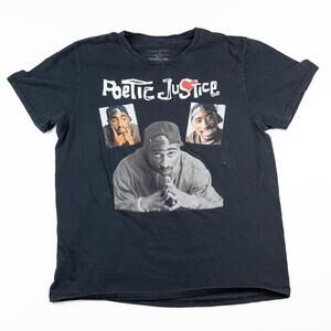 Tupac Shakur Poetic Justice Graphic T-Shirt Men’s L Black Vintage Style Rap Tee